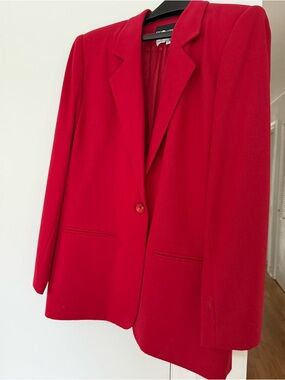 Arbor Vibrant Red Single-Button Blazer